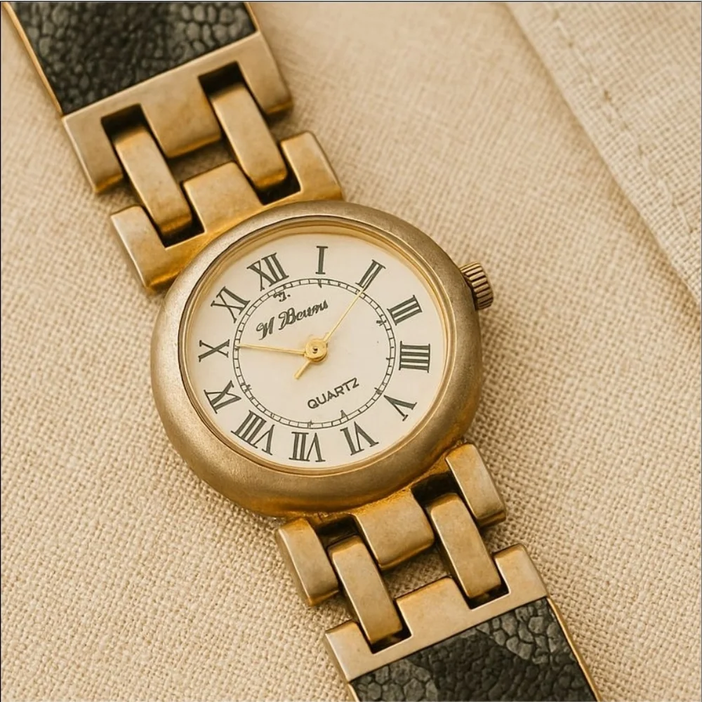 Vintage St. Bernard Silver-Tone Roman Dial Bracelet Watch